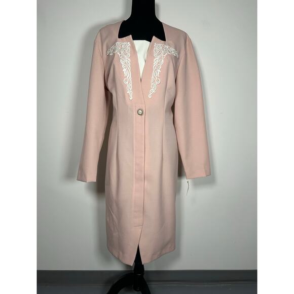 Pale pink VTG 90’s mother of the bride’s wedding  formal button up dress Sz 18 - Picture 1 of 13